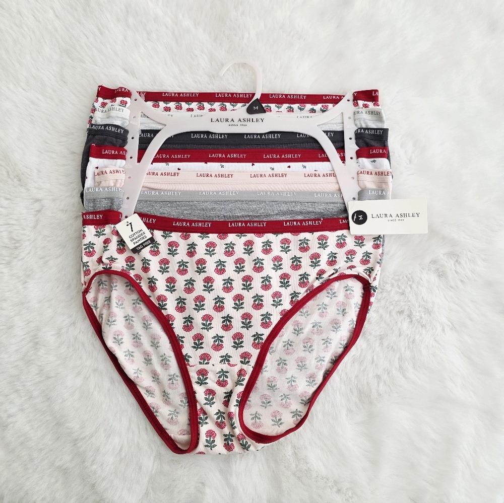 LAURA ASHLEY🍓 7-PACK COTTON SPANDEX PANTIES SIZE M